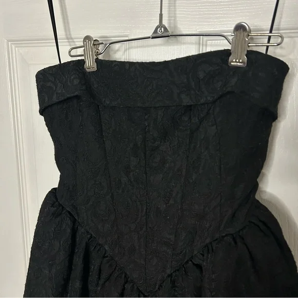 BHLDN Jacquard Strapless Basque-Waist Corset Fit & Flare Gown - Picture 6 of 16